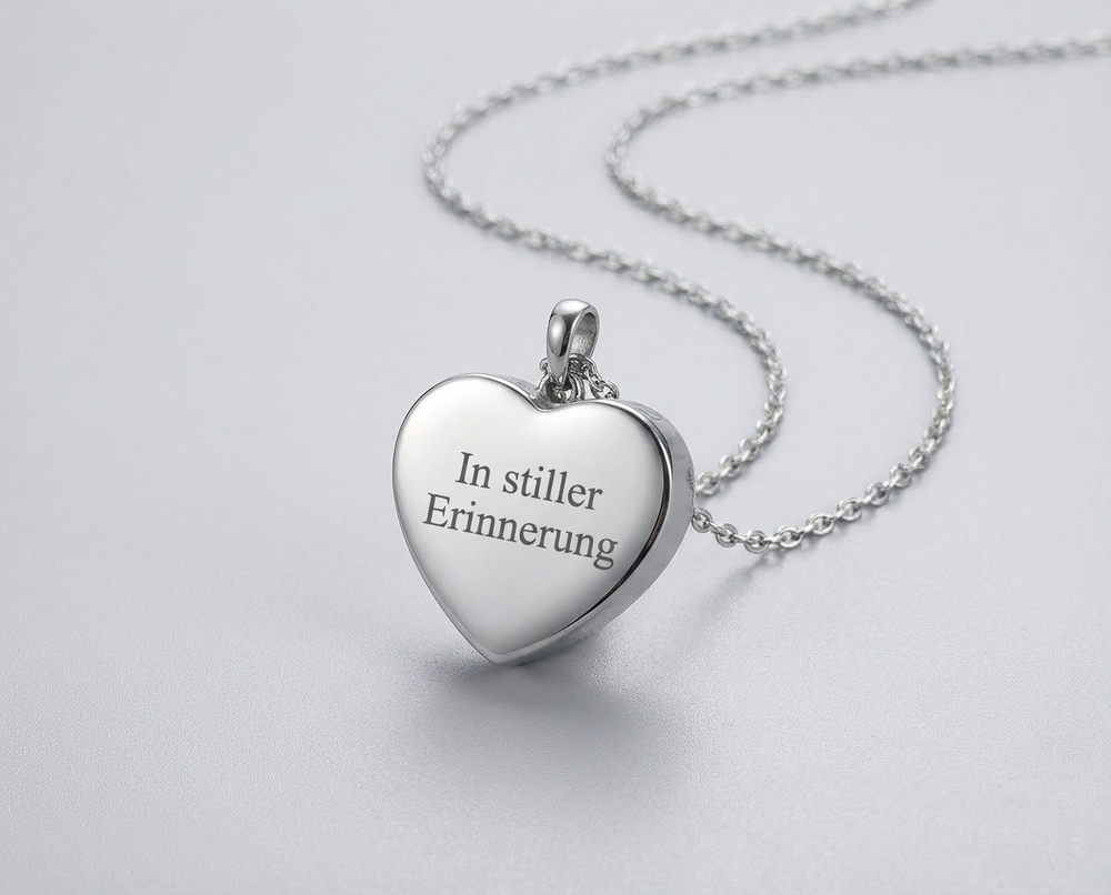 Personalisierter Herz-Urnenanhänger aus Edelstahl