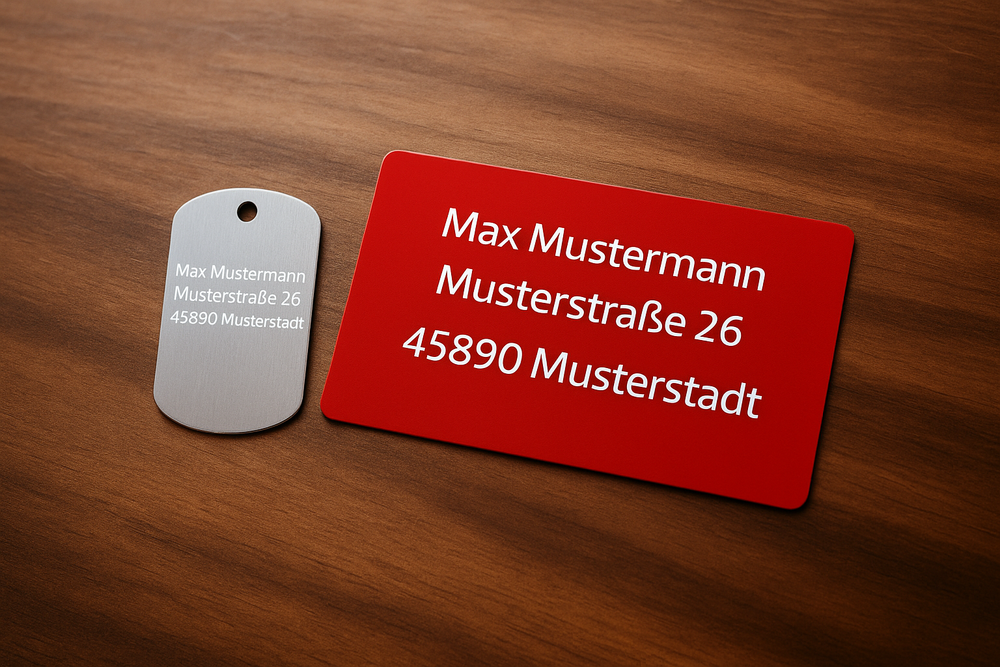 SOS Hundemarke mit Notfallkarte - ID Tag für Hund oder Katze