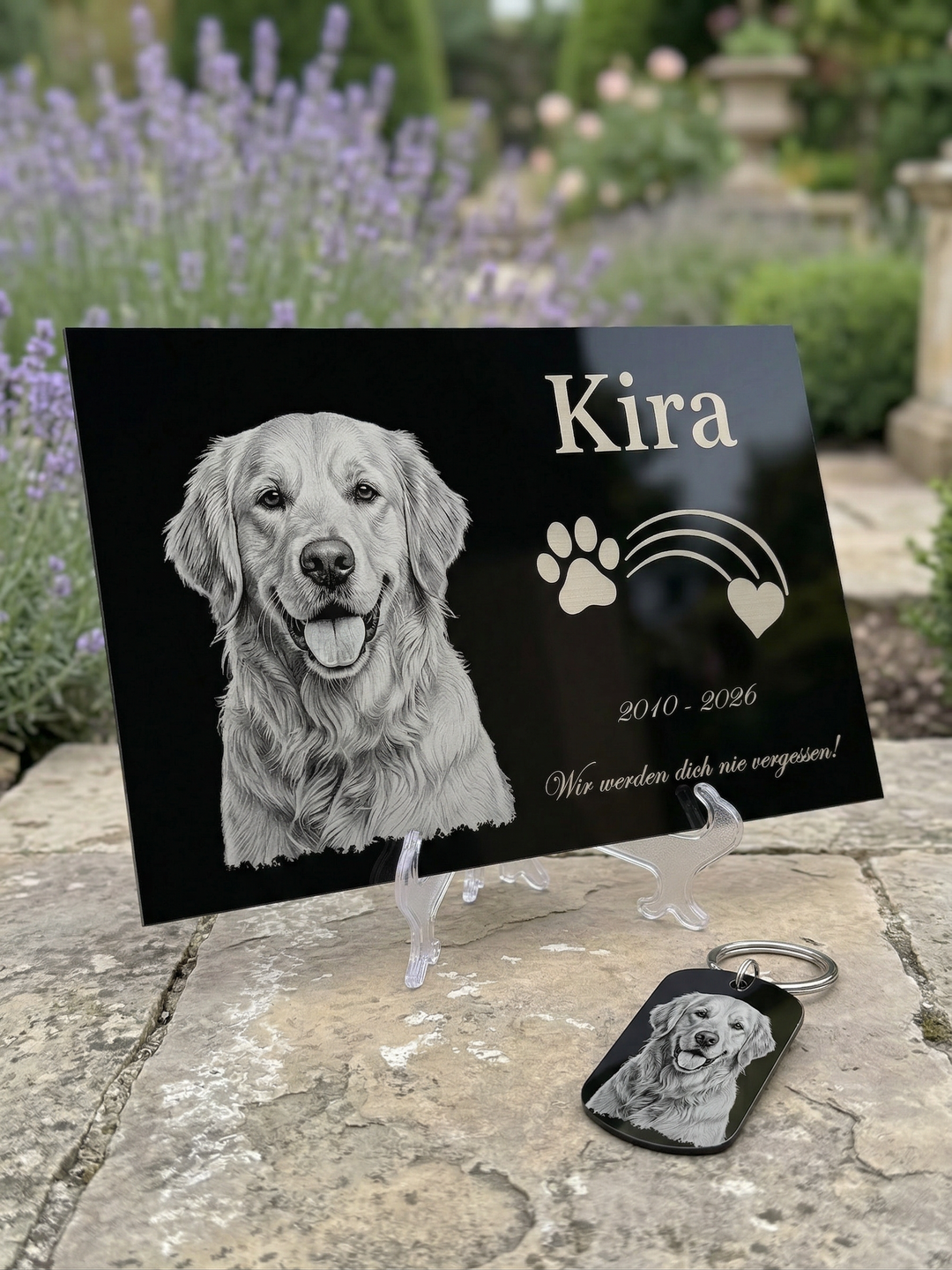 Personalized Pet Memorial Plaque with Photo, Aluminum Composite Grave Marker