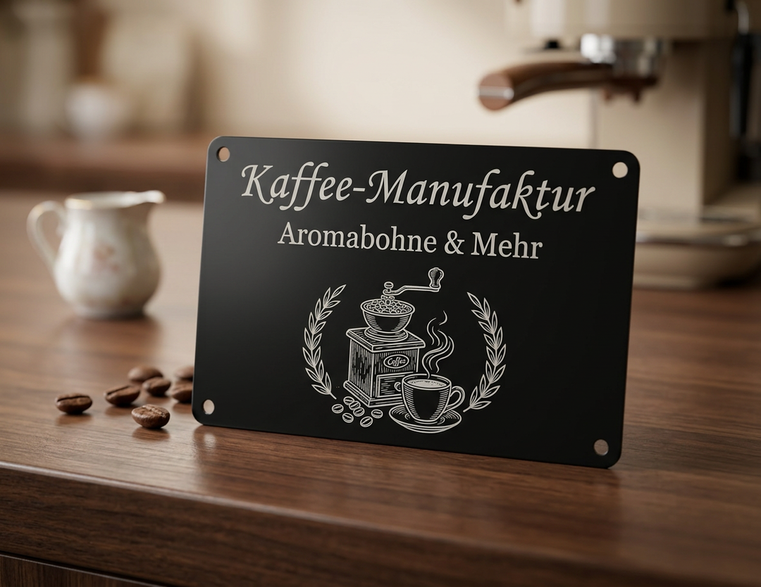 Personalisiertes Aluminiumschild mit Gravur