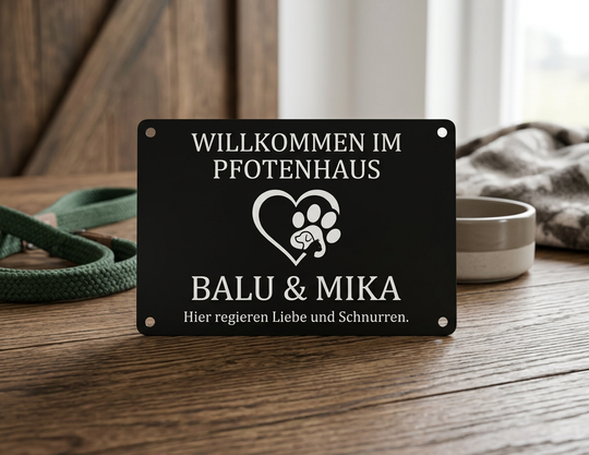 Personalisiertes Aluminiumschild mit Gravur