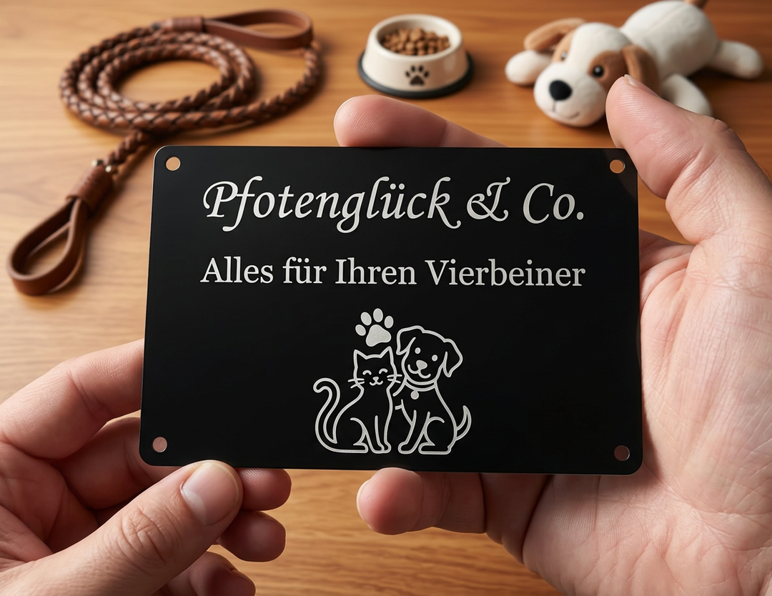 Personalisiertes Aluminiumschild mit Gravur
