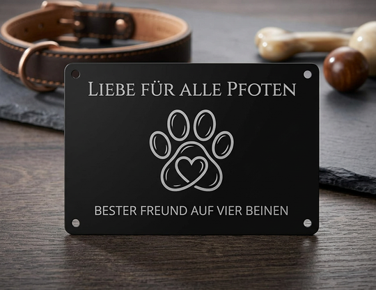 Personalisiertes Aluminiumschild mit Gravur