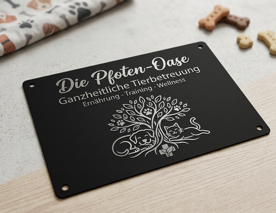 Personalisiertes Aluminiumschild mit Gravur