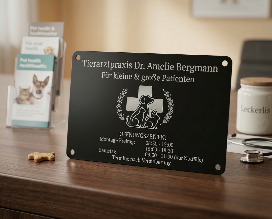 Personalisiertes Aluminiumschild mit Gravur