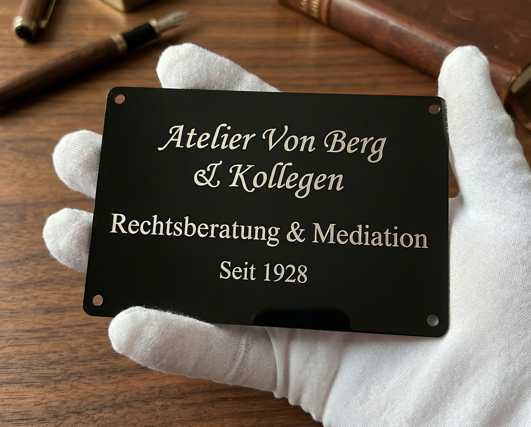 Personalisiertes Aluminiumschild mit Gravur