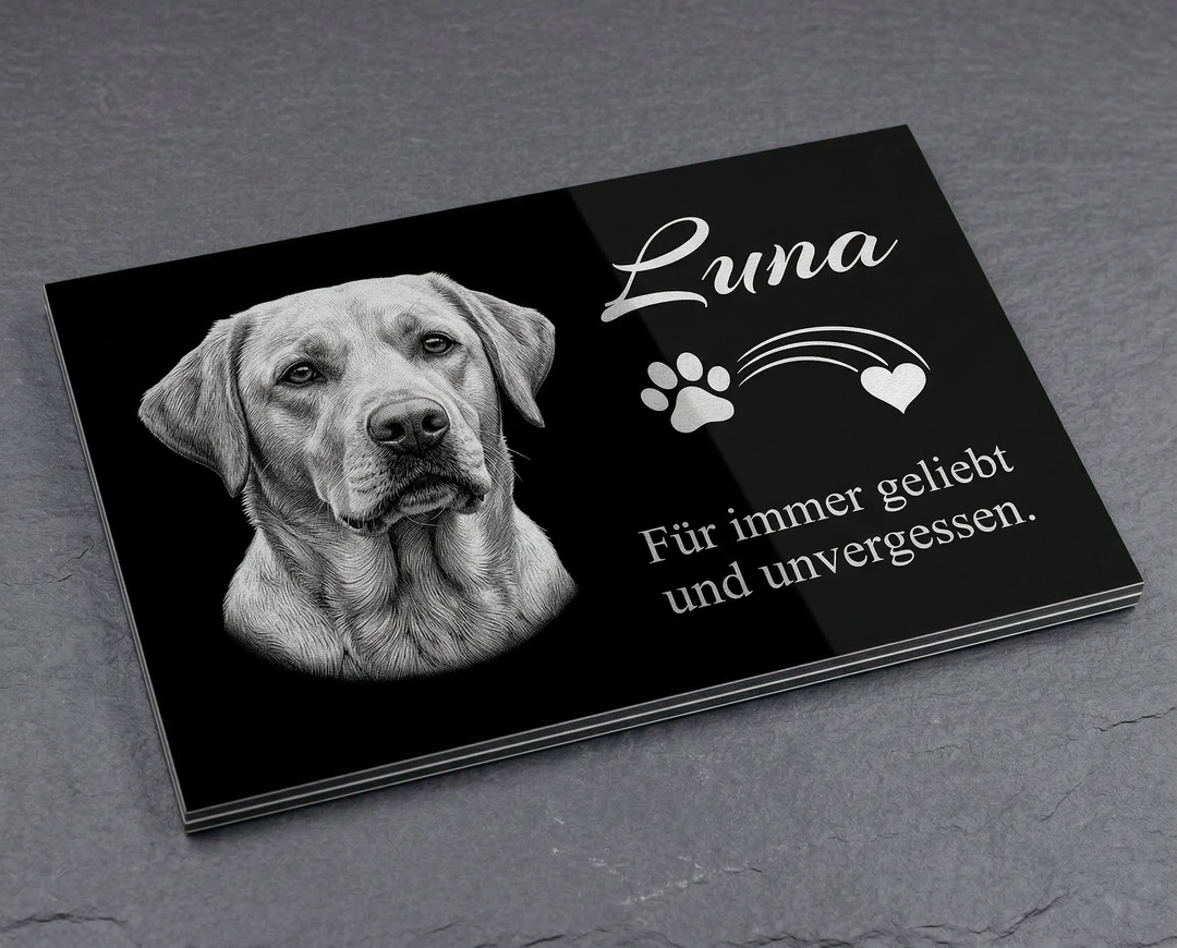 Personalized Pet Memorial Plaque with Photo, Aluminum Composite Grave Marker