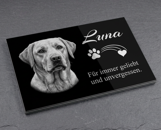 Personalized Pet Memorial Plaque with Photo, Aluminum Composite Grave Marker
