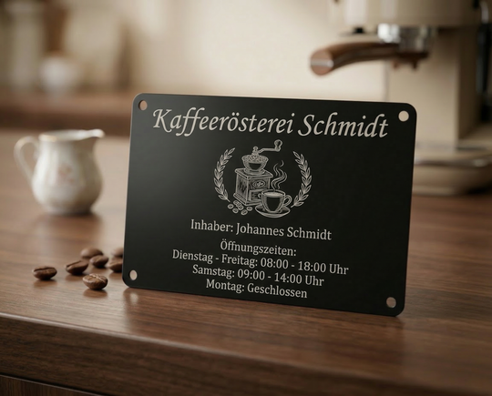 Personalisiertes Aluminiumschild mit Gravur