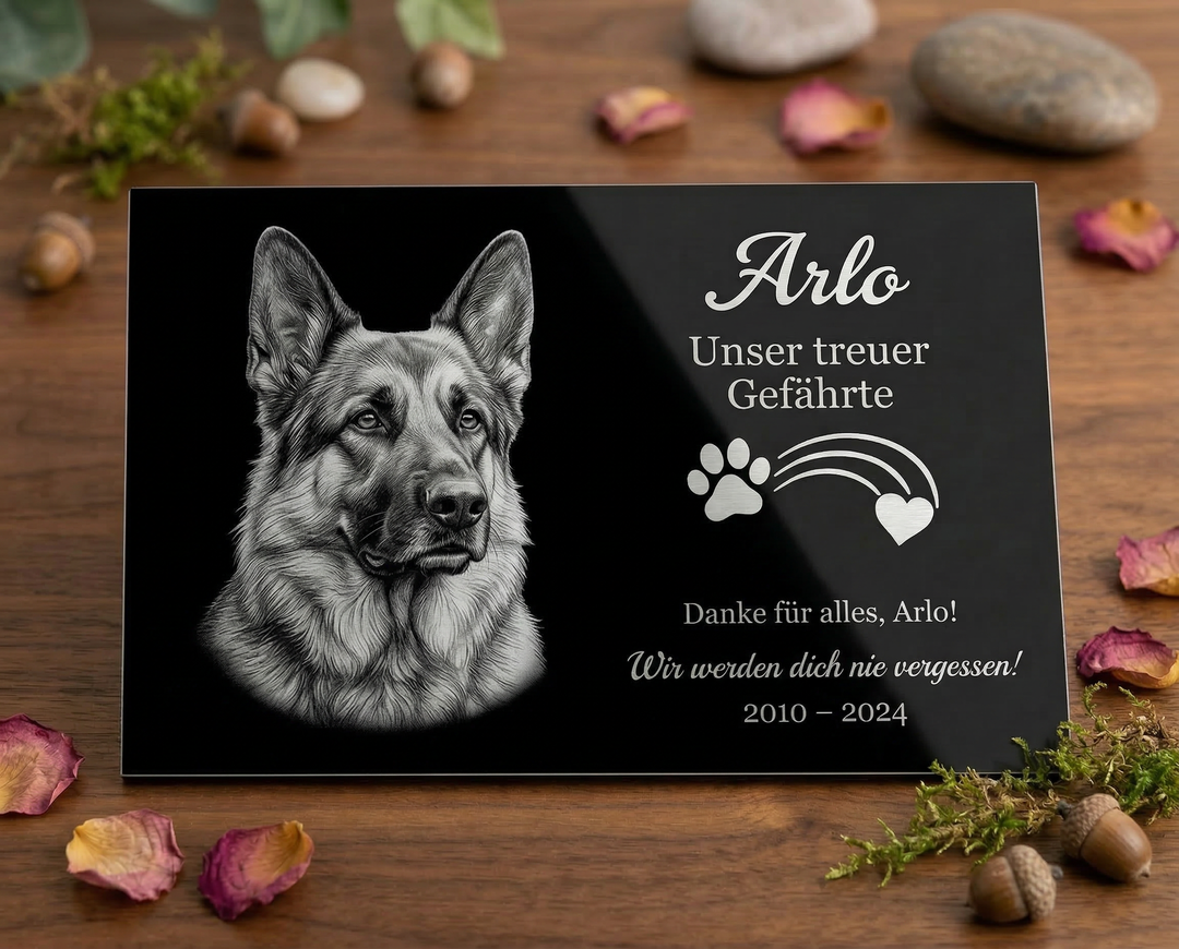 Personalized Pet Memorial Plaque with Photo, Aluminum Composite Grave Marker