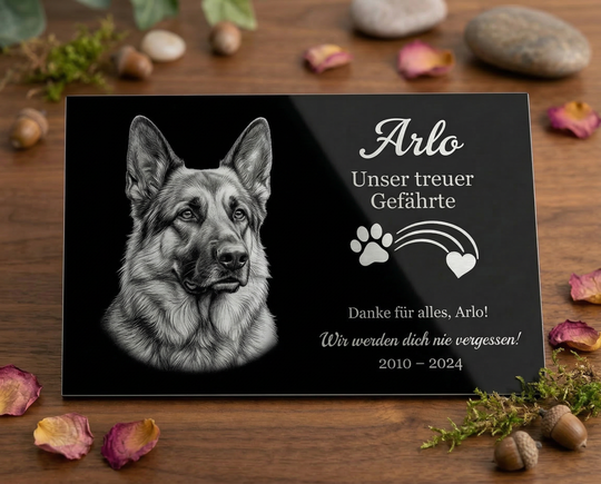 Personalized Pet Memorial Plaque with Photo, Aluminum Composite Grave Marker
