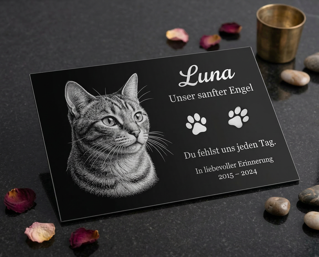 Personalized Pet Memorial Plaque with Photo, Aluminum Composite Grave Marker