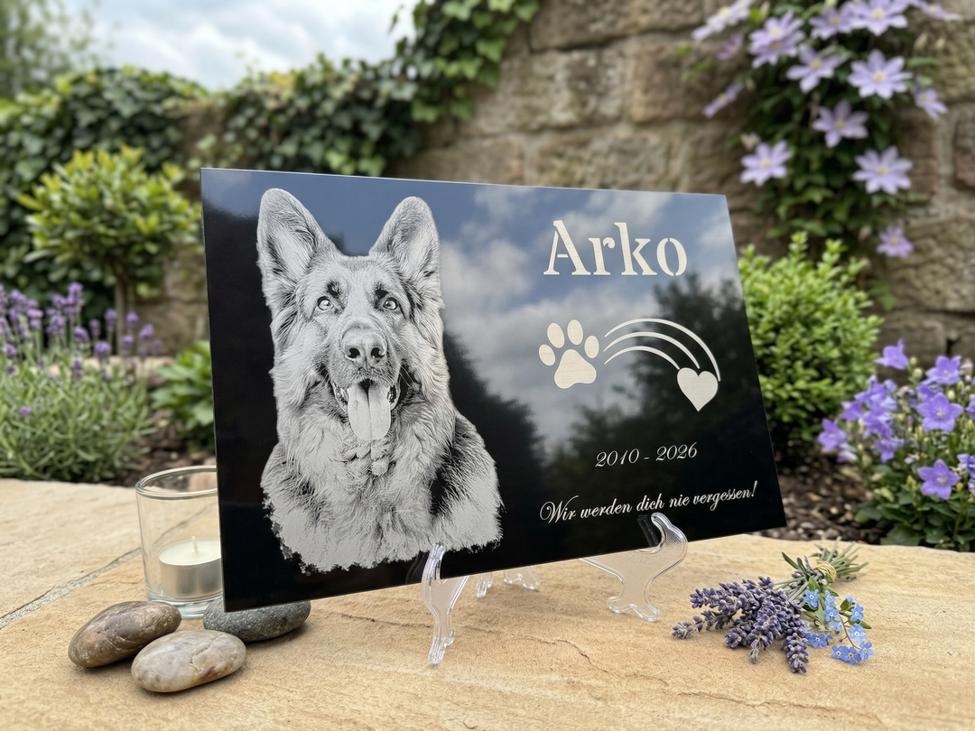 Personalized Pet Memorial Plaque with Photo, Aluminum Composite Grave Marker