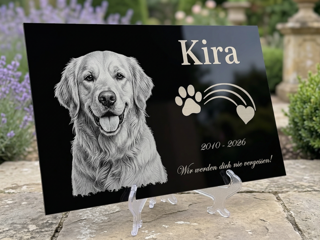 Personalized Pet Memorial Plaque with Photo, Aluminum Composite Grave Marker