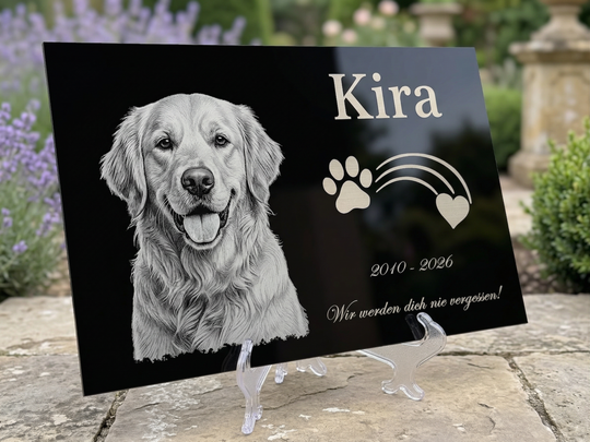 Personalized Pet Memorial Plaque with Photo, Aluminum Composite Grave Marker