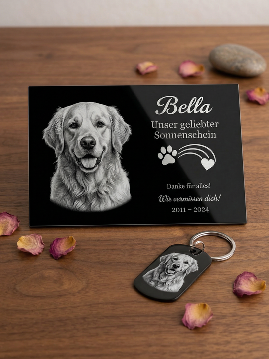Personalized Pet Memorial Plaque with Photo, Aluminum Composite Grave Marker