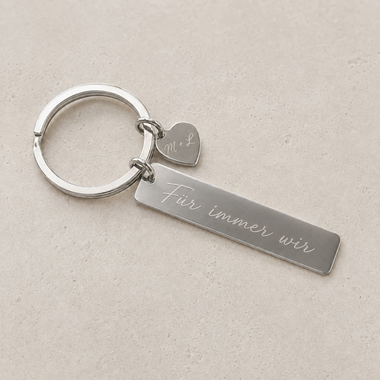 Schlüsselanhänger mit Gravur personalisiert aus Edelstahl