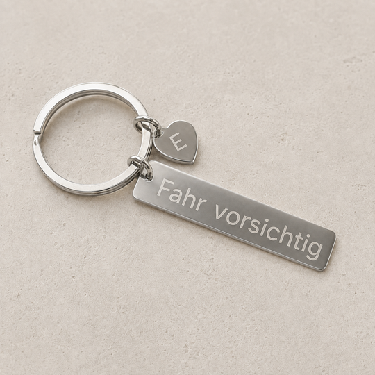 Schlüsselanhänger mit Gravur personalisiert aus Edelstahl