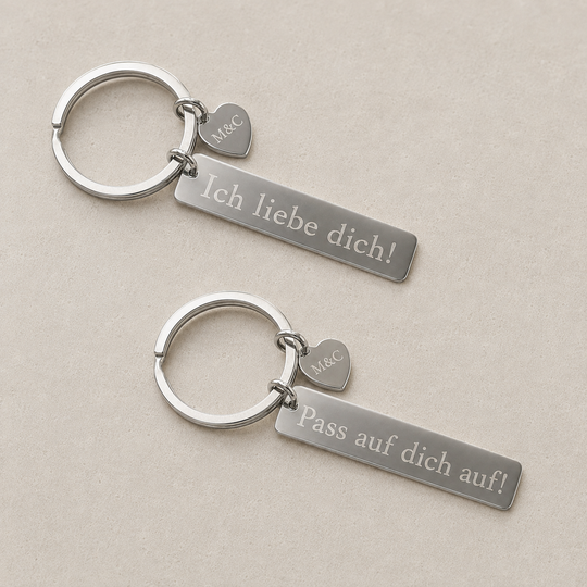 Schlüsselanhänger mit Gravur personalisiert aus Edelstahl