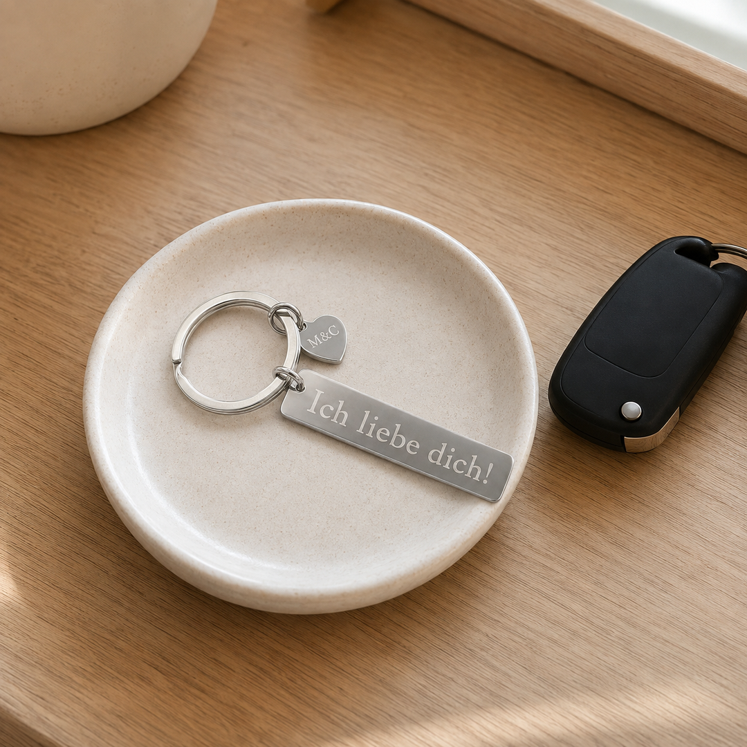 Schlüsselanhänger mit Gravur personalisiert aus Edelstahl