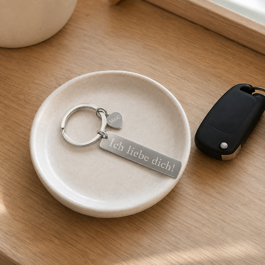 Schlüsselanhänger mit Gravur personalisiert aus Edelstahl