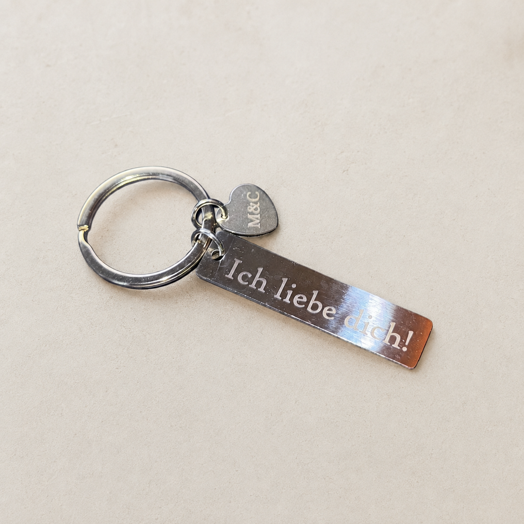 Schlüsselanhänger mit Gravur personalisiert aus Edelstahl