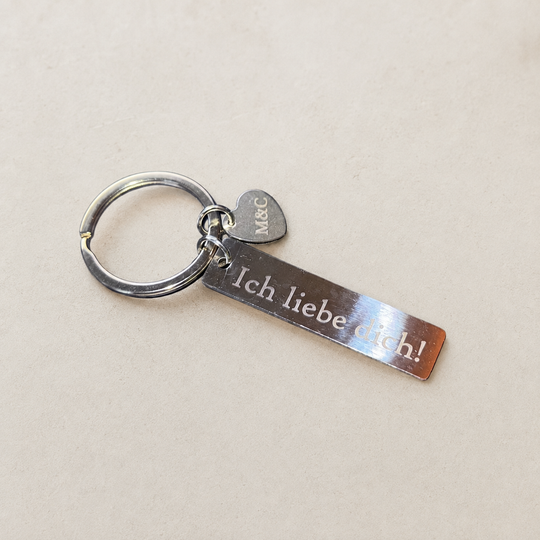Schlüsselanhänger mit Gravur personalisiert aus Edelstahl