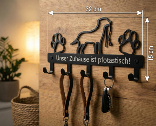 Dog coat rack with name