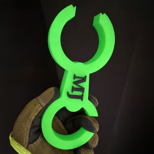 Fluoreszierender Maskenhaken für das HLF, praktisch, sichtbar und personalisierbar