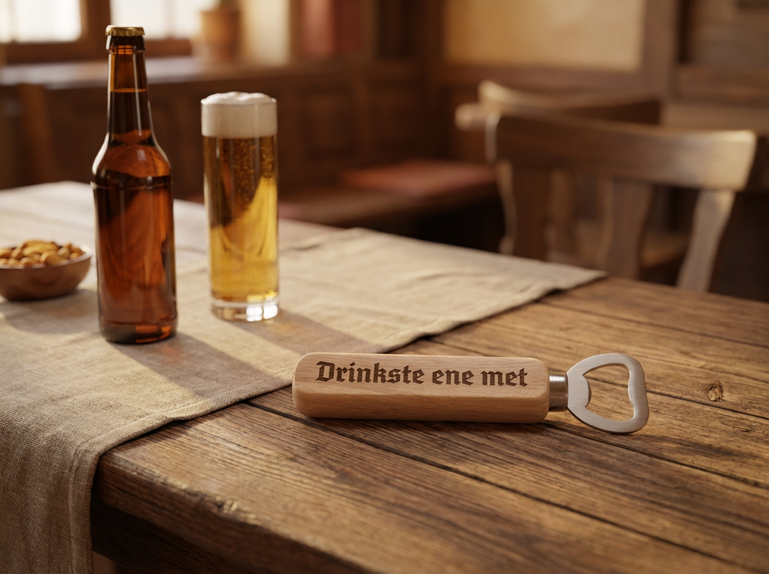 Holz Flaschenöffner mit Gravur - Kölsche Sprüche