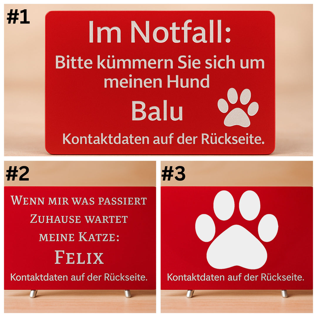 SOS Hundemarke mit Notfallkarte - ID Tag für Hund oder Katze