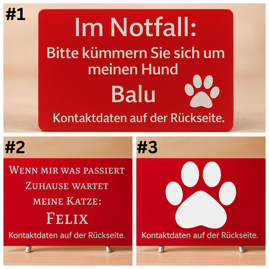 SOS Hundemarke mit Notfallkarte - ID Tag für Hund oder Katze