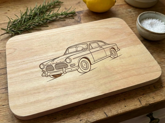 Line Art Holzgravur aus deinem Foto Bambus oder Buche Frühstücksbrett personalisiertes Geschenk für Haustier, Paare Familie Foto auf Holz