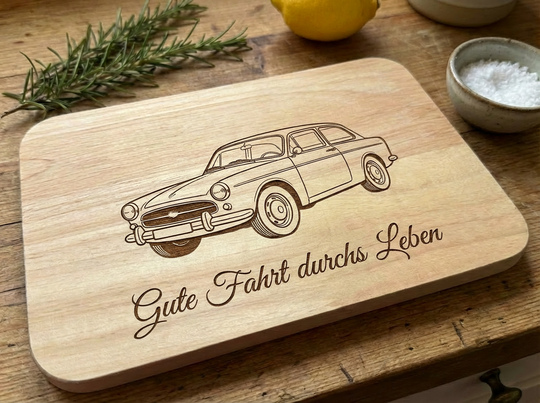 Line Art Holzgravur aus deinem Foto Bambus oder Buche Frühstücksbrett personalisiertes Geschenk für Haustier, Paare Familie Foto auf Holz