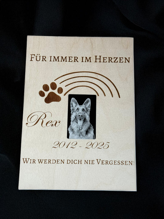 Gedenktafel mit Fotoplatte für Haustier