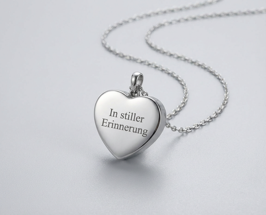Personalisierter Herz-Urnenanhänger aus Edelstahl - Erinnerungsschmuck zum Befüllen