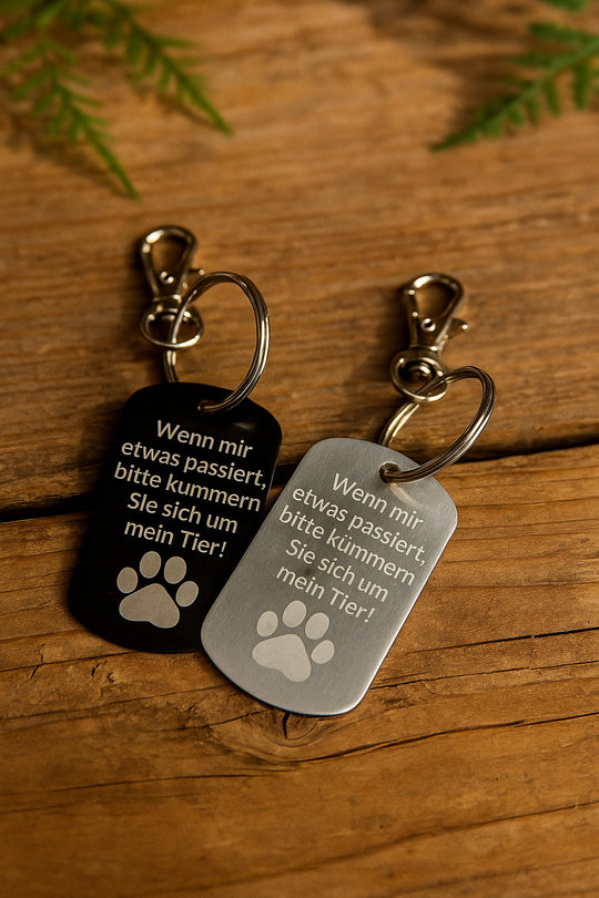 Notfall-Anhänger aus Edelstahl oder Aluminium