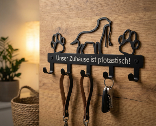 Dog coat rack with name