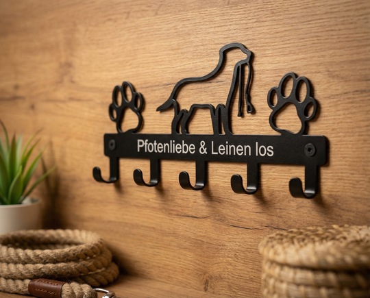 Dog coat rack with name