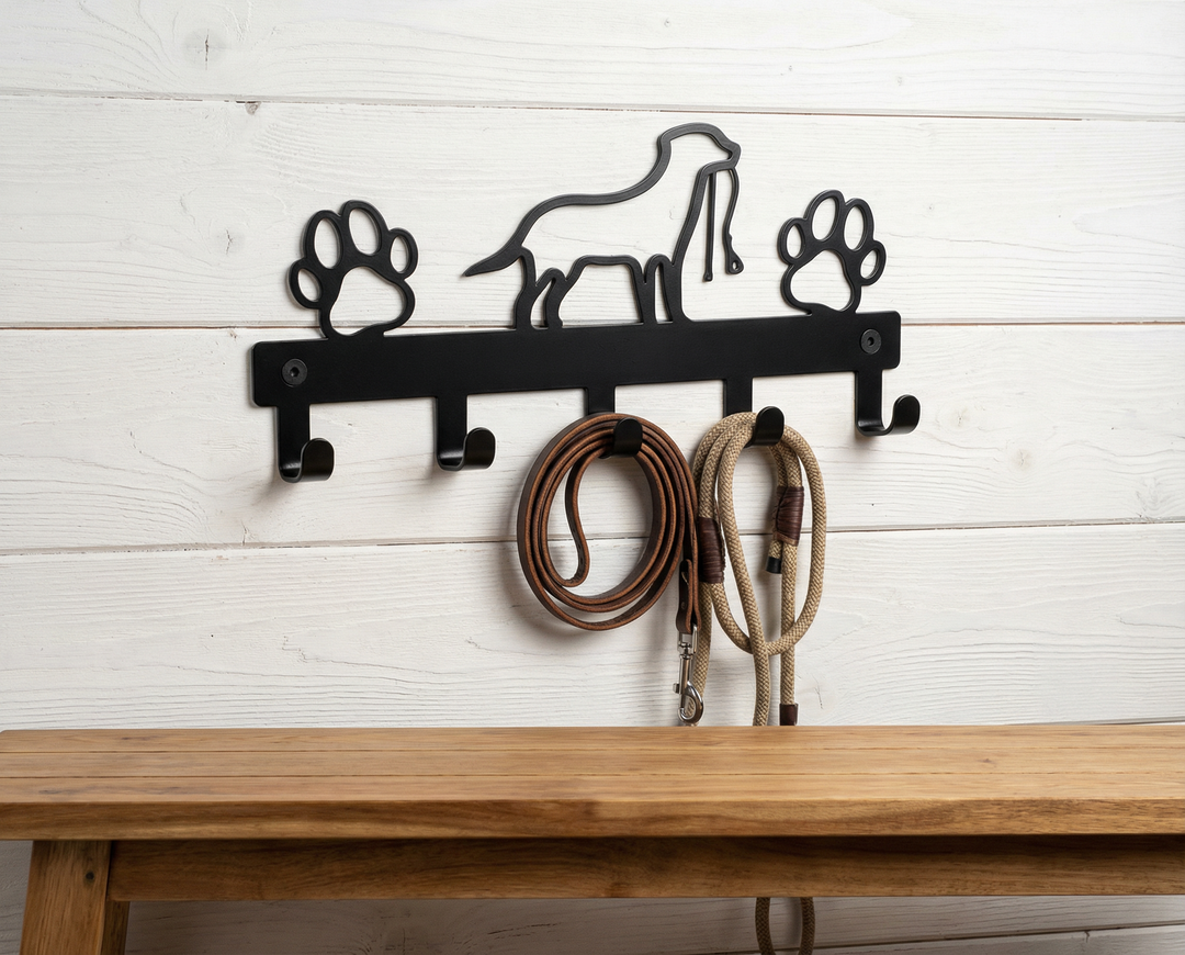 Dog coat rack with name