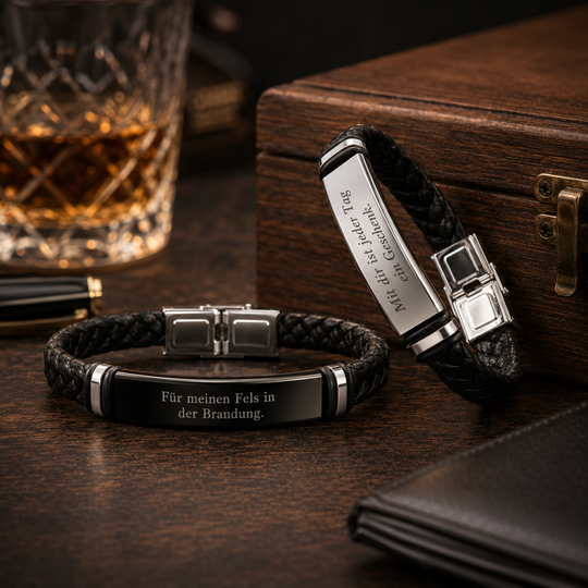 Personalisiertes Lederarmband mit Gravur