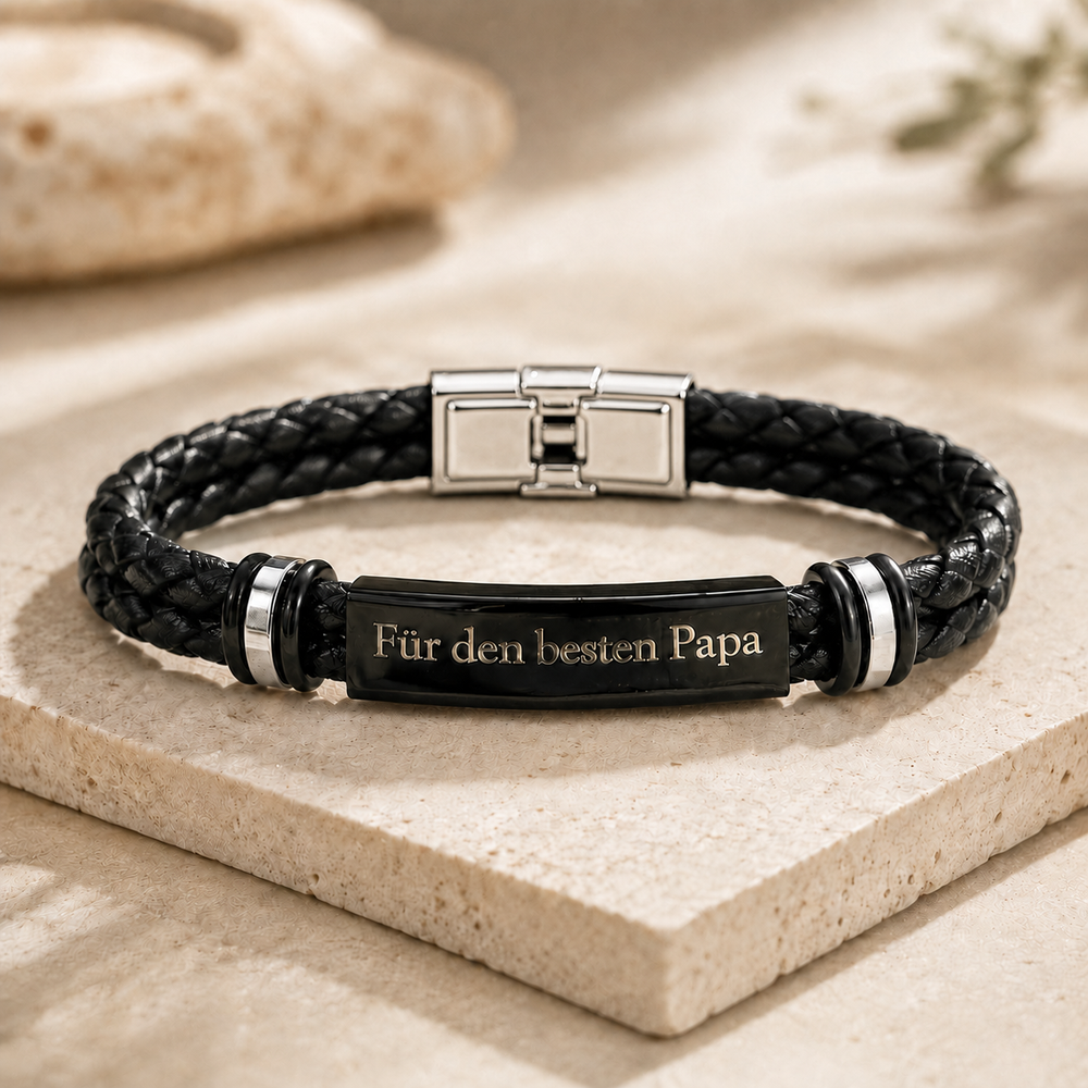 Personalisiertes Lederarmband mit Gravur