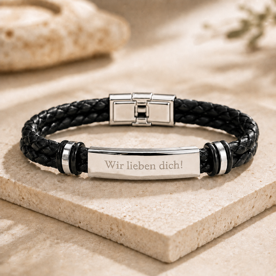 Personalisiertes Lederarmband mit Gravur