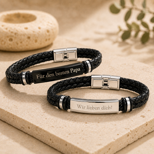 Personalisiertes Lederarmband mit Gravur