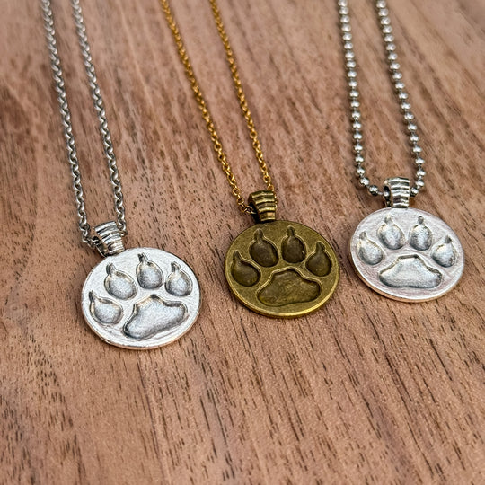 Edelstahl Pfotenanhänger mit Gravur -  Personalisiertes Schmuckstück