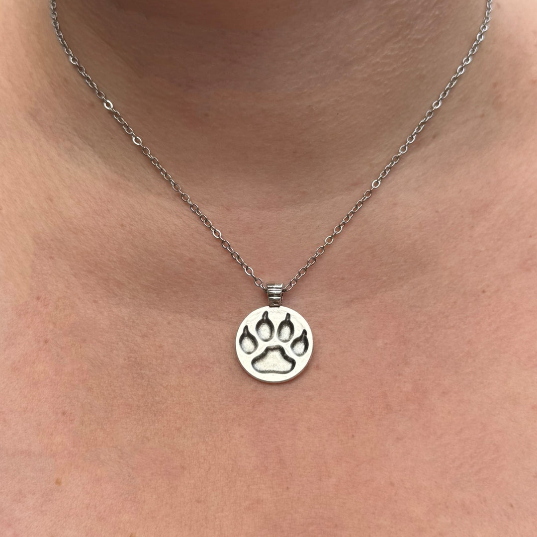 Edelstahl Pfotenanhänger mit Gravur -  Personalisiertes Schmuckstück