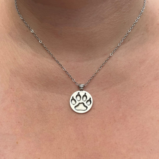 Edelstahl Pfotenanhänger mit Gravur -  Personalisiertes Schmuckstück