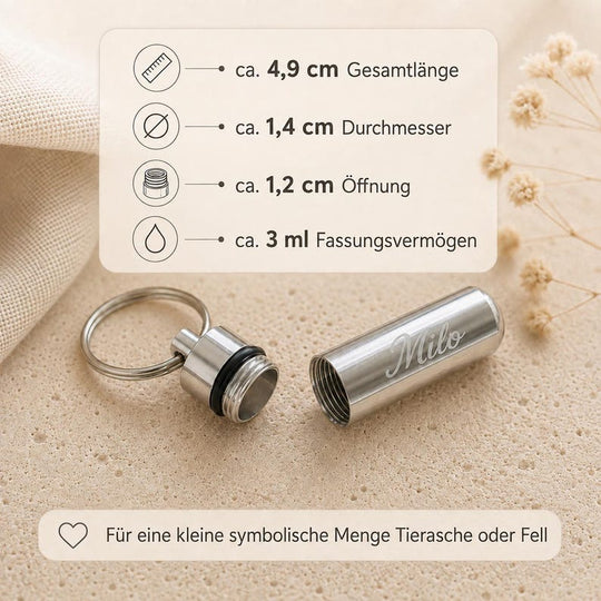 Maße und Fassungsvermögen der Mini-Urne