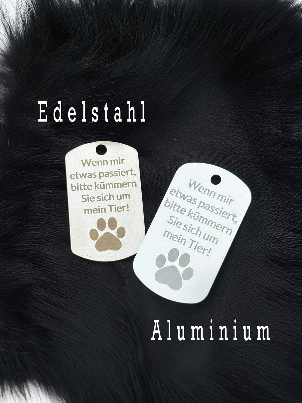 Notfall-Anhänger aus Edelstahl oder Aluminium