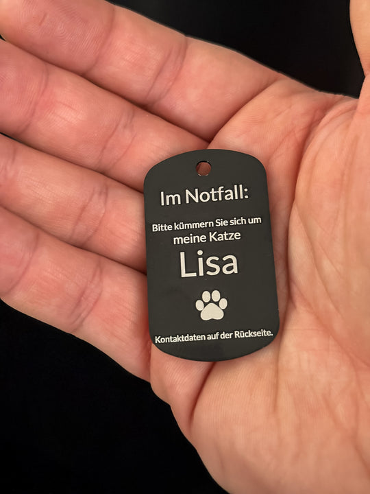 SOS Hundemarke mit Notfallkarte - ID Tag für Hund oder Katze